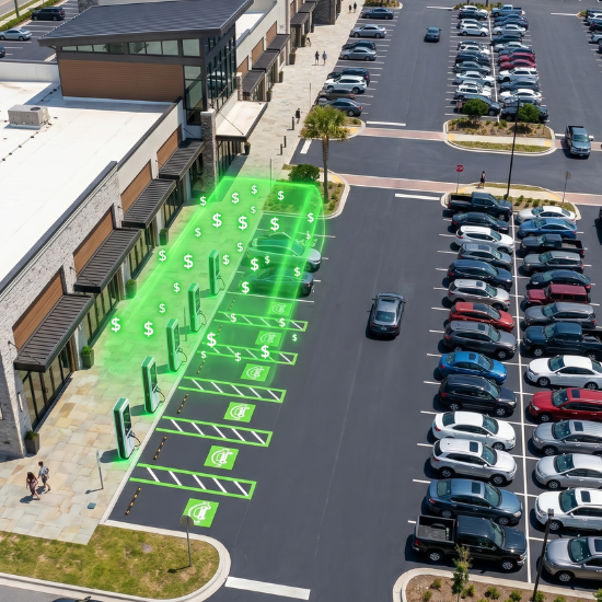 EV charging at shopping center